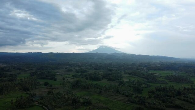 Aerial view of Mount Seulawah Agam, Aceh, Indonesia.
