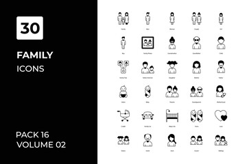 Family icons collection. Set contains such Icons as female, figure, girl, holding, icons, internet, little, love, and more