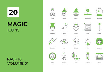 Magic icons collection. Set contains such Icons as book, clipart, clothing, collection, and more