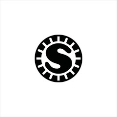 letter s logo vector sun template