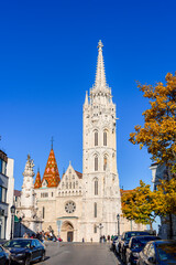 Fototapeta na wymiar Streets of Castle hill with Matthias church at background, Budapest, Hungary