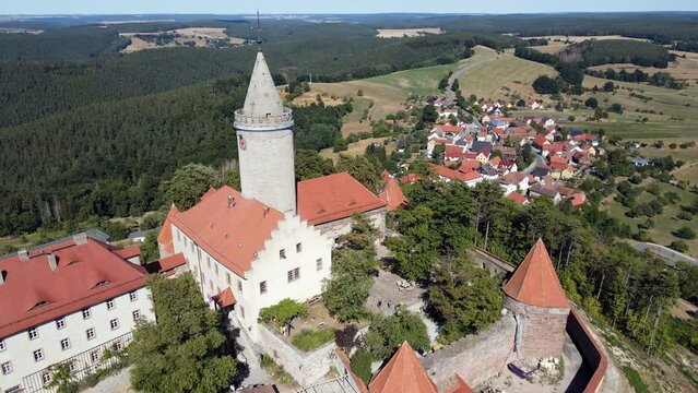 Aerial view of castle in central germany