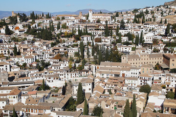 Fototapeta na wymiar The view from the castle Almodovar Del Rio, Spain 