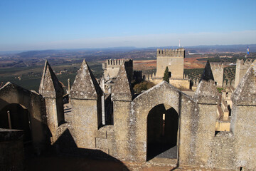 Walls and towers of Almodovar Del Rio castle, Spain