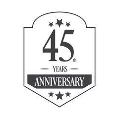 Luxury 45th years anniversary vector icon, logo. Graphic design element