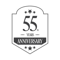 Luxury 55th years anniversary vector icon, logo. Graphic design element