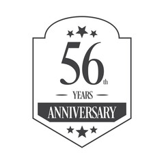 Luxury 56th years anniversary vector icon, logo. Graphic design element
