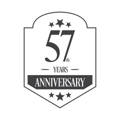 Luxury 57th years anniversary vector icon, logo. Graphic design element
