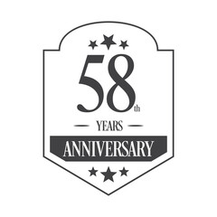 Luxury 58th years anniversary vector icon, logo. Graphic design element