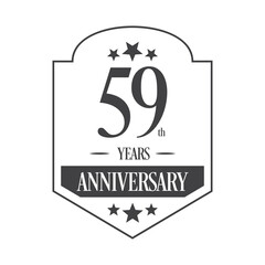 Luxury 59th years anniversary vector icon, logo. Graphic design element