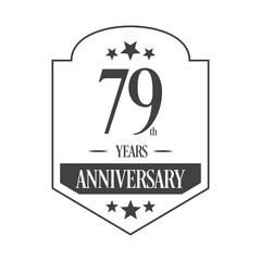 Luxury 79th years anniversary vector icon, logo. Graphic design element