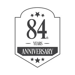 Luxury 84th years anniversary vector icon, logo. Graphic design element
