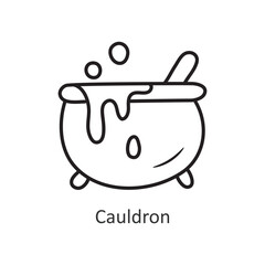 Cauldron vector outline Icon Design illustration. Halloween Symbol on White background EPS 10 File