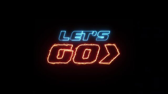 game go neon text animation