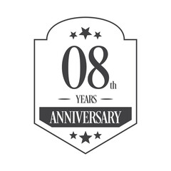 Luxury 08th years anniversary vector icon, logo. Graphic design element