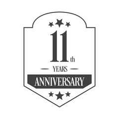 Luxury 11th years anniversary vector icon, logo. Graphic design element