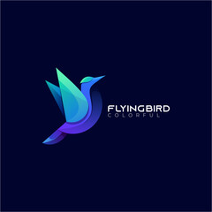 flying bird modern gradient logo colorful