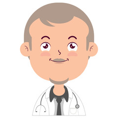 doctor smile face cartoon cute