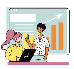 Illustration of people working together 