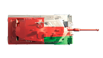 tanks painted with flag