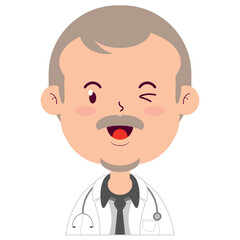 doctor smile face cartoon cute