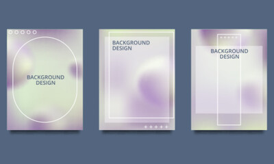 Naklejka na ściany i meble Set of cover templates with gradients and blurry shapes