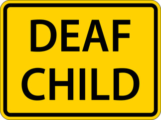 Deaf Child Sign On White Background