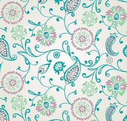 traditional paisley floral pattern, textile , Rajasthan, royal India	