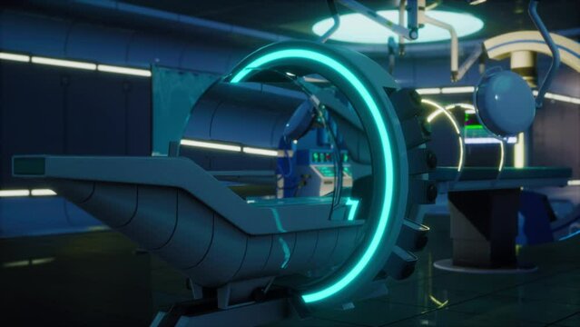 futuristic MRI Magnetic resonance laboratory