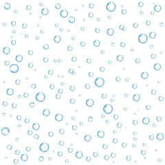 Obraz na płótnie Canvas Oxygen air bubbles flow in water on white background.