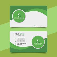 green modern creative business card and name card horizontal simple clean template vector design