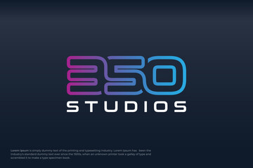 350 studios logo design vector