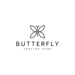 Fototapeta na wymiar luxury minimal butterfly logo design