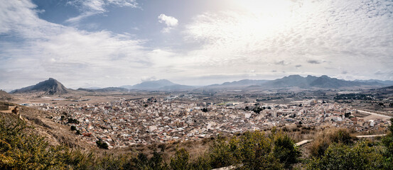 Fotografia panorámica de la ciudad de Jumilla vista desde lo alto