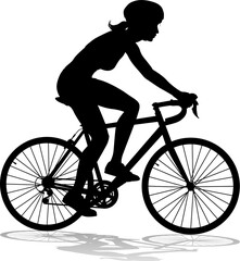 Fototapeta na wymiar Bike and Bicyclist Silhouette