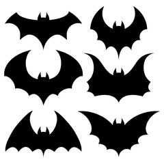 Bats set vector illustration