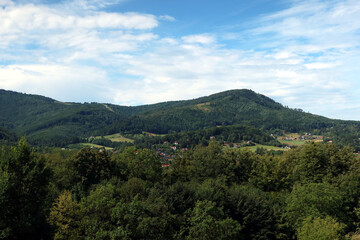 The Mount Czantoria in Ustron, Poland. Czantoria is a mountain on the border of Poland and the Czech Republic, in the Silesian Beskids mountain range