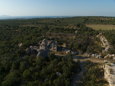 Alexandria Troas Ancient City Drone Video, Geyikli Canakkale, Turkey