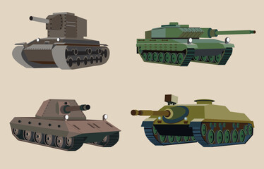 Fototapeta premium set of tanks