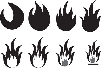 fire symbol icon collection vector