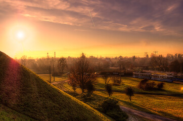 Obraz premium railway in the morning