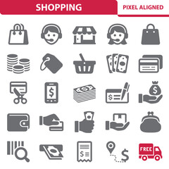 Shopping Icons. Retail, Commerce Icon Set