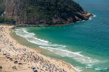Rio de Janeiro, Brazil. Leme Beach, next to Copacabana Beach on September 03, 2022.