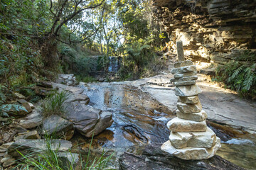waterfall in the city of Sao Tome das Letras, State of Minas Gerais, Brazil