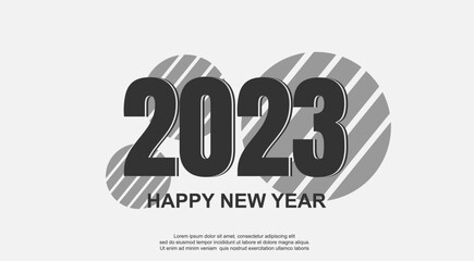 Happy new year 2023 vintage. colorful number on vintage background