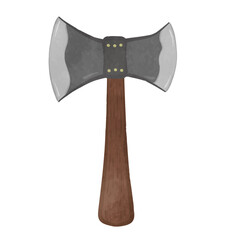 Illustration of a cute old-fashioned battleaxe