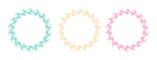 Obraz premium Pearl, jewelry, jewellery, necklace, accessories illustration set.