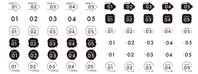 あしらい　数字　ポイント