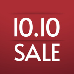 10.10 logo. 10.10 Shopping festival, Speech marketing banner design on red background. Vector illustration.