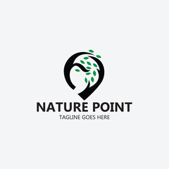 Nature point logo design template. Vector illustration